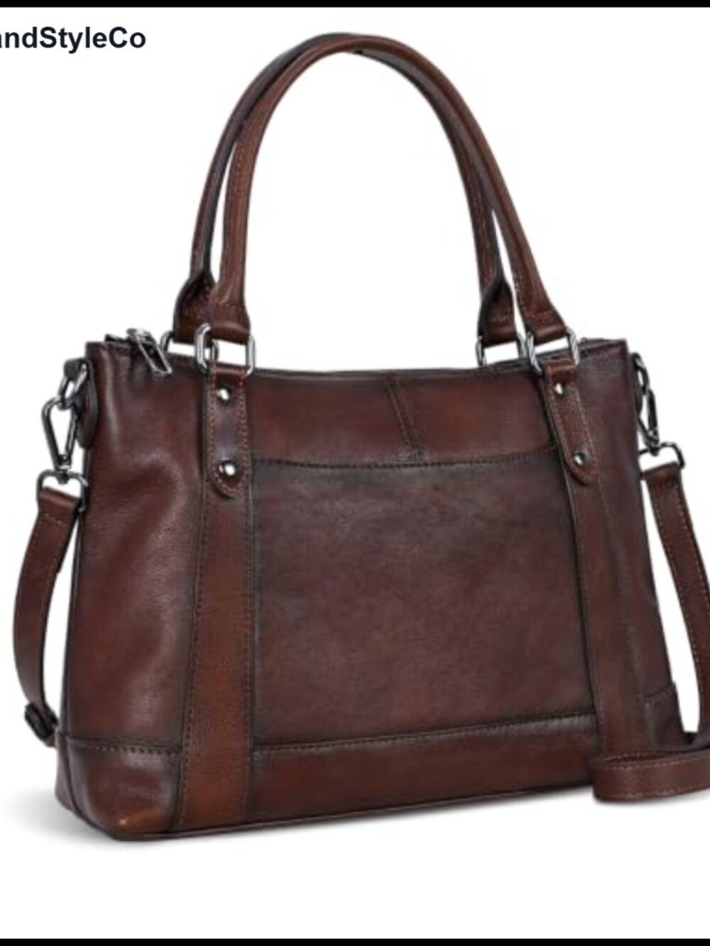 Leather Crossbody Satchel Bag with Adjustable Strap Fits 10.2 inch iPad